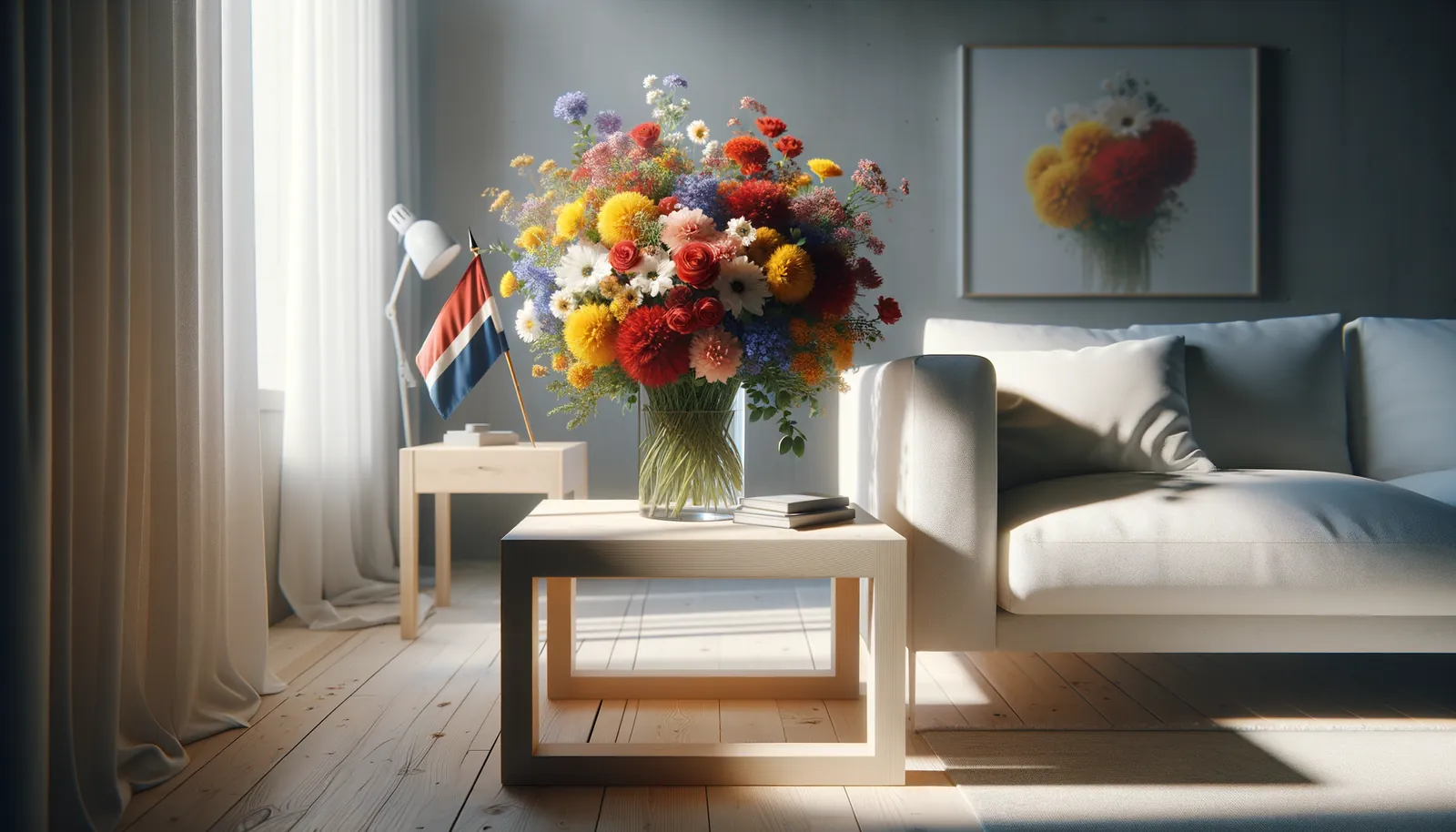 Envoyer des fleurs en Chine - bouquet de fleurs inspiré par les couleurs du drapeau de Chine