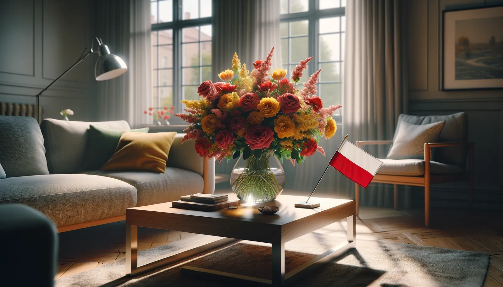 Envoyer des fleurs à Pologne - bouquet de fleurs inspiré par les couleurs du drapeau de Pologne