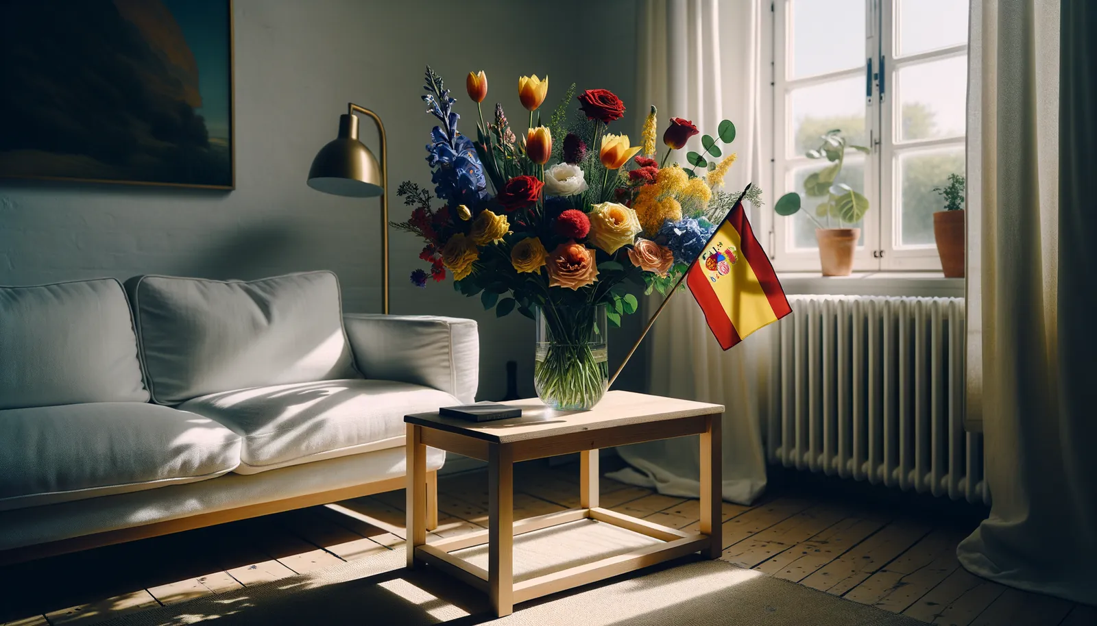 Envoyer des fleurs en Espagne - bouquet de fleurs inspiré par les couleurs du drapeau d'Espagne
