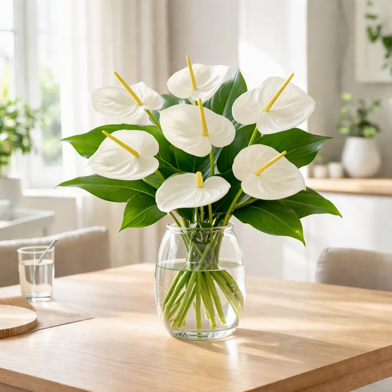 Anthurium (fleur flamant) - blanc - image 2