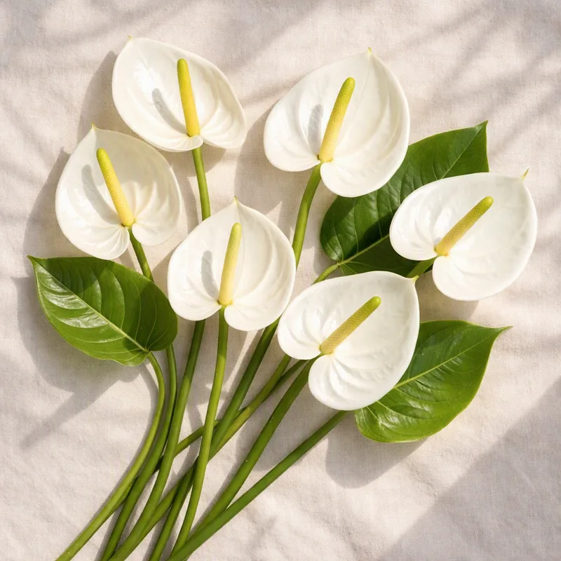 Anthurium (fleur flamant) - blanc - image 4
