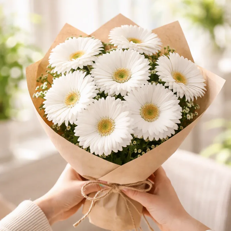 Gerbera - blanc - image 3