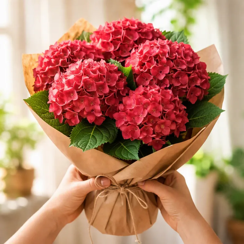 Hortensia - rouge - image 3