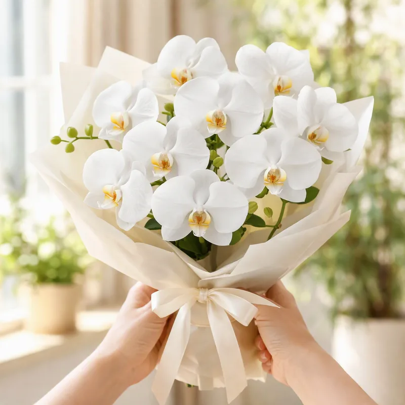 Orchidée (orchidée de mariée) - blanc - image 3