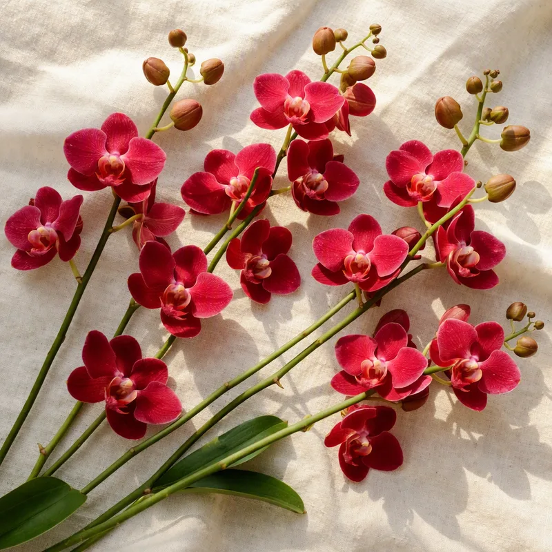Orchidée papillon - rouge - image 4
