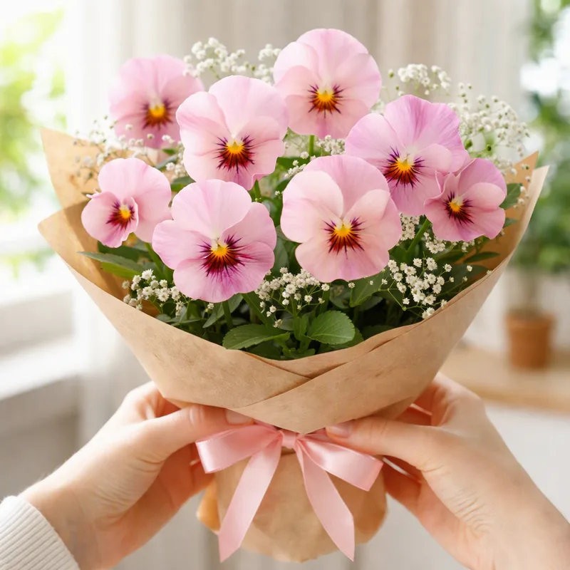 Pensée - rose - image 3